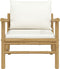 vidaXL - Tuinstoelen - 2 - st - met - crèmewitte - kussens - bamboe