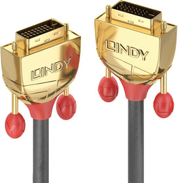 Lindy 36206 - DVI-D Dual Link Kabel - 10 m - Goud
