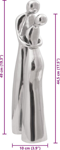 vidaXL - Beeld - Zilver - 10x16x49 - cm - Aluminium