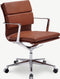 Furnicher Bern Bureaustoel - Leren Zitting - Chroom Frame - Hoogte Verstelbaar - Draaibaar - Cognac