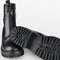 PS Poelman Klara - Dames Enkellaarzen - Chunky Zool met Rits - Zwart - Maat 42