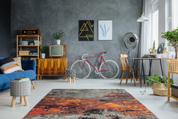 Arte Espina Blaze - Vloerkleed - 75 x 150 cm - 8mm dik - Oranje/Grijs - Tapijt