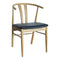 Artenara Dining Chair - Dining Chair, Oak Wood With Pu Seat Natural/black - Set Of 2