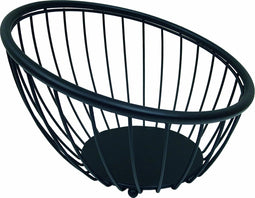 Artex Metalen fruitmand/fruitschaal - zwart - rond - 25 x 10 cm - Fruitschalen/fruitmanden - Draadmand