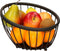 Artex Metalen fruitmand/fruitschaal - zwart - rond - 25 x 10 cm - Fruitschalen/fruitmanden - Draadmand