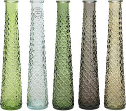 Artflower 2 stuks decoratieve designvazen van gerecycleerd glas "Caro" bruin