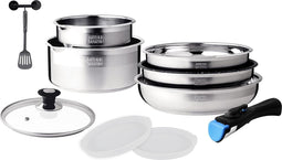 Arthur Martin - AM0025 - Pannenset, 10-delig, roestvrij staal