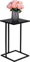 Arti Casa Bijzettafel - Metaal en MDF - 58 x 33 x 33 CM - Nachtkastje - Plantentafel - Laptoptafel - Industriële Uitstraling - Zwart