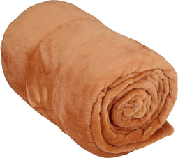 Arti Casa Fleece Deken 150 x 200 cm - Plaid Deken voor op de Bank, Bed of Buiten - Woondecoratie Woonkamer en Slaapkamer - Super Zacht Materiaal - Oranje/ Terracotta