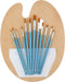 Artico Verf Penseel met Palet - Plat & Rond - Hout - 13 Delig