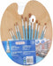 Artico Verf Penseel met Palet - Plat & Rond - Hout - 13 Delig