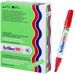 ARTLINE 90 NEAT - Permanent Marker - Doos van 12 stuks - 2,0-5,0 mm Lijndikte - Rood