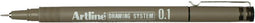 ARTLINE Drawing System Fineliner - Doos van 12 stuks - 0.1mm Lijndikte - Zwart