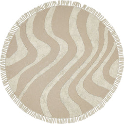 ARTMAK - Vloerkleed - Beige - ⌀ 140 cm - Katoen