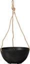 Artstone - Hanger Fiona - 25x12 - Zwart - Bloempot voor binnen en buiten - Milieuvriendelijk - Sterk en licht - Met drainagesysteem