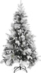 vidaXL - Kerstboom - met - dennenappels - en - sneeuw - 195 - cm - PVC - en - PE
