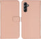 Selencia Hoesje Geschikt voor Samsung Galaxy A14 (5G) Hoesje Met Pasjeshouder - Selencia Echt Lederen Bookcase - roze