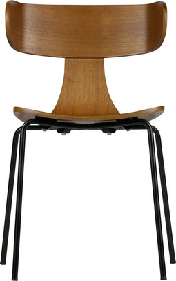 FORM HOUTEN STOEL MET METALEN POOT BRUIN