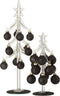 J-Line decoratie Boom + kerstballen Sterretjes - glas/kunstof - zwart - medium