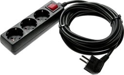 AS Schwabe 11372 Stekkerdoos met schakelaar Zwart Randaarde stekker 1 stuk(s)