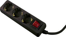 AS Schwabe 11392 Stekkerdoos met schakelaar Zwart Randaarde stekker 1 stuk(s)