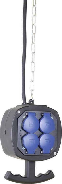 AS Schwabe 60973 8-voudig Stopcontactsplitter Zwart, Blauw, Rood