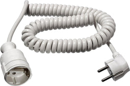 AS Schwabe 70412 Stroom Verlengkabel 16 A Wit 2.50 m Spiraalkabel