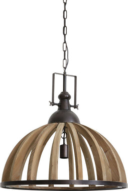Light & Living Hanglamp DJEM - hout kop zink - L