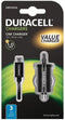 Duracell 12V 1A Autolader - Micro USB - Voor diverse smartphones - Zwart
