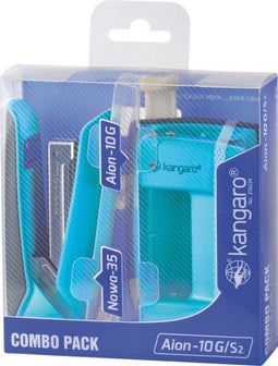 Kangaro perforator + nietmachine - blauw - K-7203883