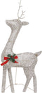 vidaXL - Rendierfamilie - Kerstmis - warmwit - 270x7x90 - cm - mesh - goudkleurig
