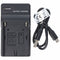 USB charger compatible with Sony FM50 battery, FM55H, F550, Panasonic VBD1, JVC V607
