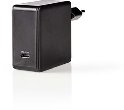 Nedis WCPD60W100BK - USB C Wandlader - 60W Power Delivery - Zwart