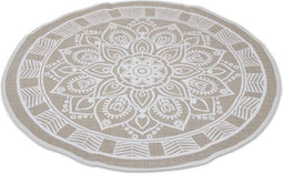 Safaary - Oosterse Vloerkleed Mandala Beige Ø 110cm