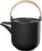 ASA Kuro Theepot met houten handvat Porselein Zwart