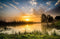 Customize it - Tuinschilderij zonsopkomst 70x50cm