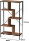 Wandkast boekenkast Stoer - open vakkenkast - industrieel - metaal hout - 147 cm hoog