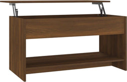 vidaXL - Salontafel - 102x50x52,5 - cm - bewerkt - hout - bruin - eikenkleur