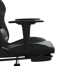 vidaXL - Gamestoel - met - voetensteun - kunstleer - zwart