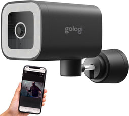 Gologi Premium Outdoorcamera - Buitencamera met Nachtzicht 4MP - Geluid en Bewegingsdetectie - Zwart