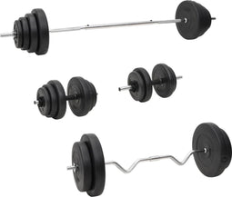 vidaXL - Halterset - met - gewichten - 120 - kg