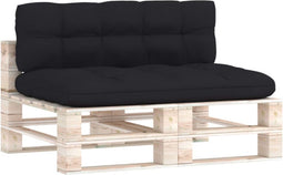 vidaXL - Palletkussens - 2 - st - stof - zwart