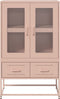 vidaXL - Hoge - kast - 68x39x111,5 - cm - staal - roze