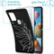 iMoshion Hoesje Geschikt voor Samsung Galaxy A21s Hoesje Siliconen - iMoshion Design hoesje - Zwart / Bladeren design