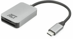 ACT AC7056 - USB-C Kaartlezer - SD 4.0 UHS-II Micro SD 5Gbps Aluminium Grijs