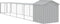 vidaXL - Kippenhok - met - ren - 117x609x123 - cm - staal - lichtgrijs