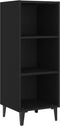 vidaXL - Dressoir - 34,5x32,5x90 - cm - bewerkt - hout - zwart
