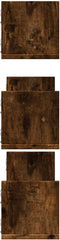 vidaXL - Wandschappen - 3 - st - 80x18x18 - cm - bewerkt - hout - gerookt - eikenkleurig