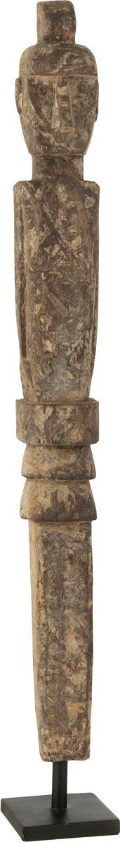 J-Line decoratie Standbeeld Lauwra - hout - naturel - large