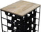 Wijnrek 24 flessen - 44x33x65 - Zwart - Metaal/Kunstleer/Hout